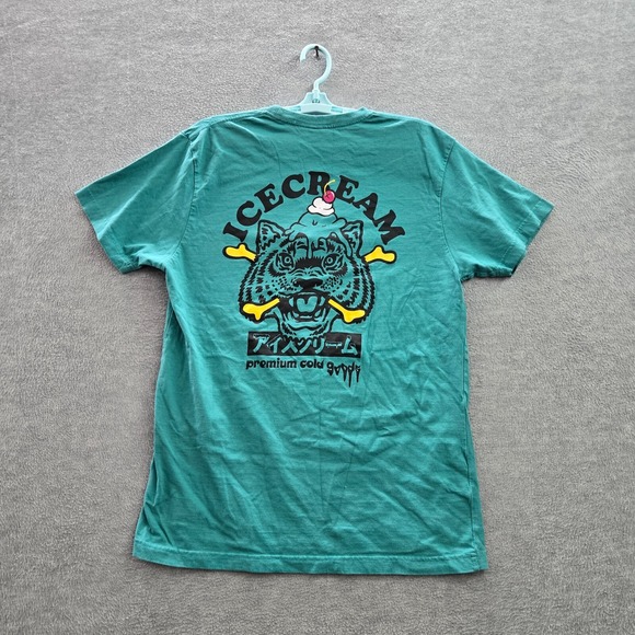 Icecream Men Shirt L Blue Tiger Logo Graphic Premium Cold Goods Crew Neck Tee - Picture 1 of 12